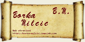Borka Milčić vizit kartica